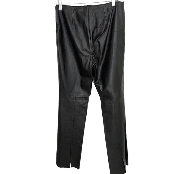 Chocolate Brown 100% Genuine Leather Pants 8 Y2K - Picture 2 of 3